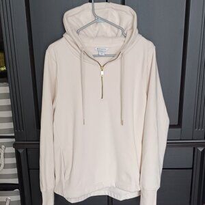 Athleta Cozy Karma Plush 1/4 Zip Hoodie - Cream